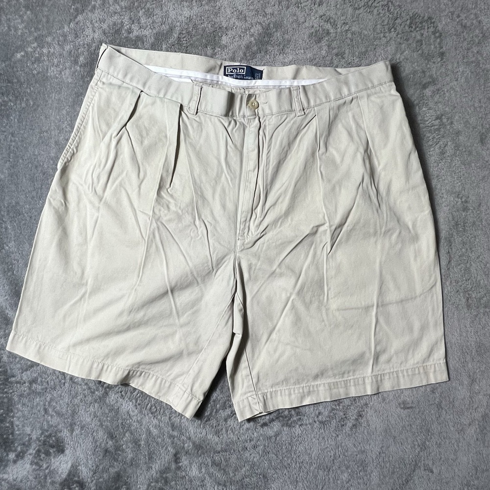 Polo Ralph Lauren Tyler Short Men's 40 Khaki Double Pleated Chino Shorts